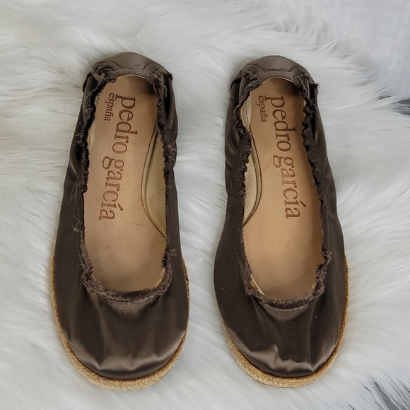 Pedro Garcia Ibiza satin espadrille flats sz 38.5 Excellent Cond - Picture 2 of 11